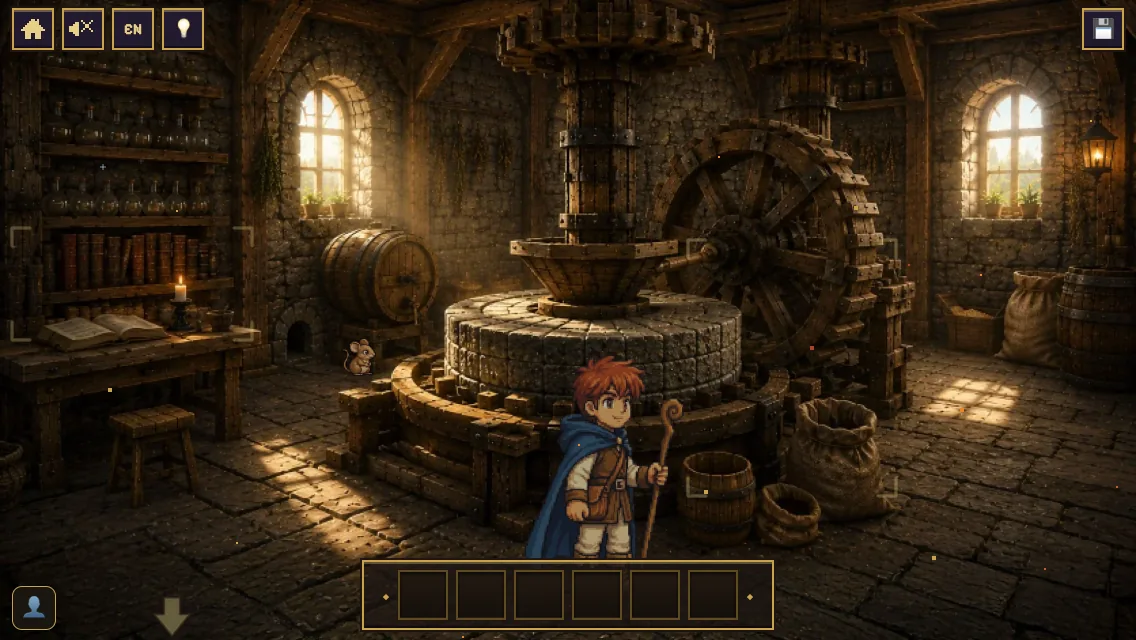 Inside the silent water mill