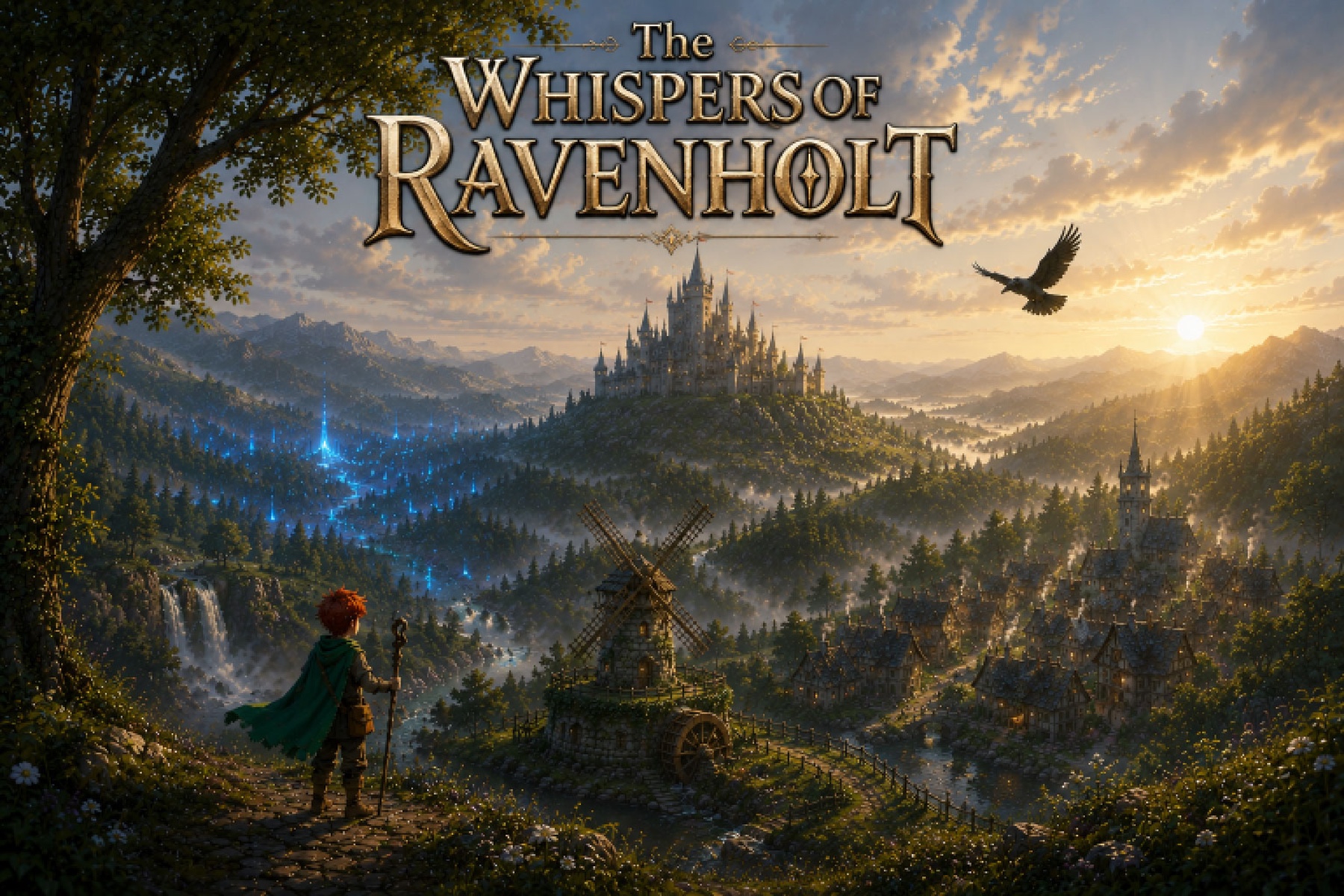 Whispers of Ravenholt — a 16-bit point-and-click mystery adventure in a fog-shrouded medieval village